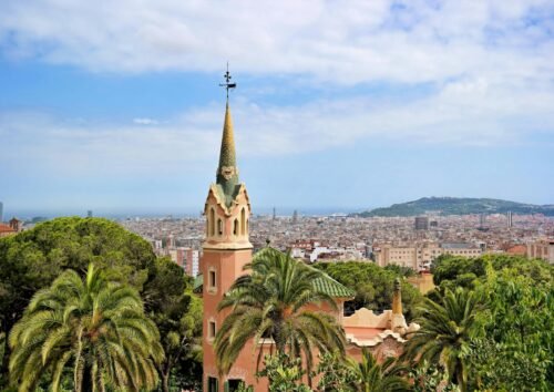 Breathtaking view from Park Güell in Barcelona showcasing architecture and cityscape.
