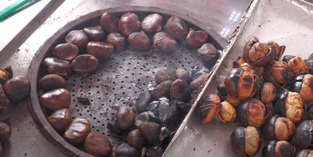 turkish street food Roasted Chestnuts & Corn