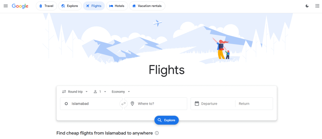 cheap flights on Google Flights