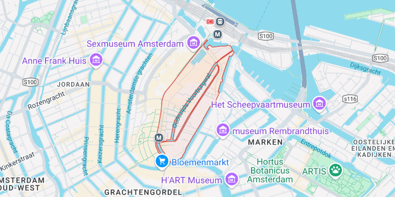red light district amsterdam map