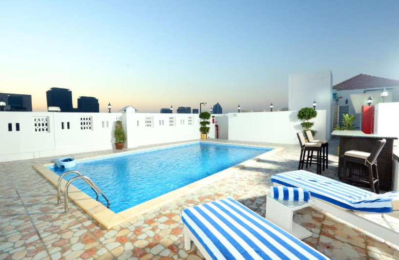 Pool of a very affordable hotel in doha