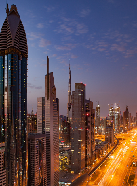 Blingy road during night as seen during layover in Dubai
