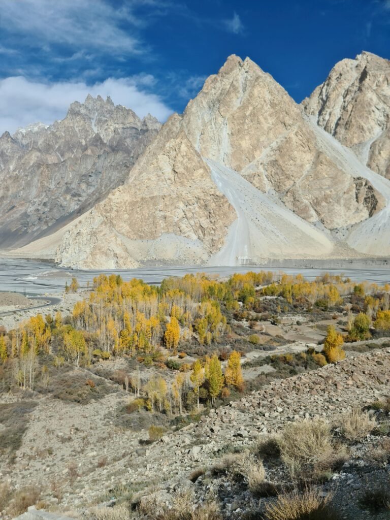 Scenic Autumn view of Passu cones pakistan