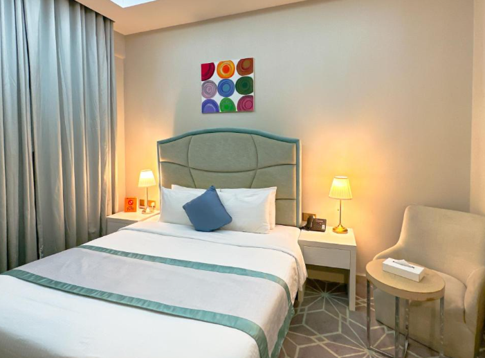 Bedroom of a hotel in Doha