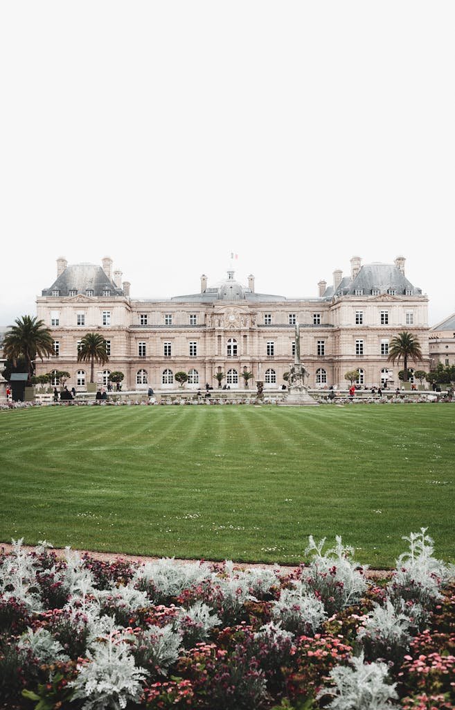 Luxembourg Palace and Gardens
showcasing historic architecture and lush landscaping.