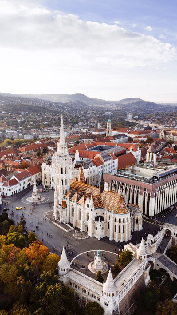 20 Best Things to Do in Budapest, Hungary: An In-depth Travel Guide 7 A breathtaking aerial view of the iconic Matthias Church in Budapest, Hungary.
