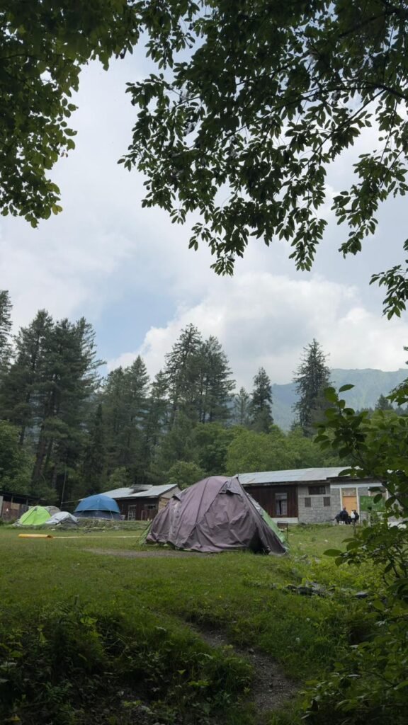 Camping site in Youth hostel under the sky in Sharan Forest